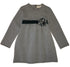 Le petit coco Girls Grey Dress With Green From Silk Flower