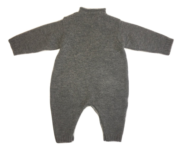 Le petit coco Grey Footless Cashmere Babygrow With Pockets
