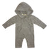 Le petit coco Grey Footless Babygrow With Pocket And Hoodie