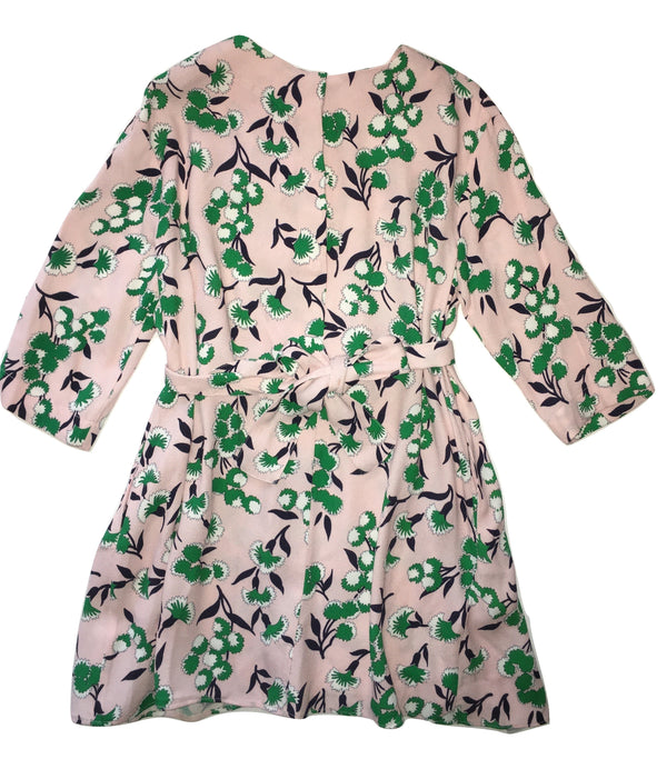 Marni Girls Peach And Green Flowery Dress