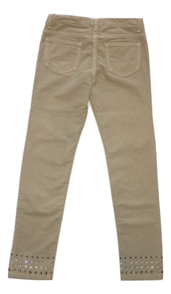 Monnalisa Girls Cream Trousers With Sparkly Stones