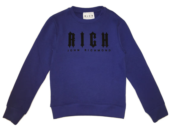 John Richmond Boys Blue Sweater With Front and Back Logo