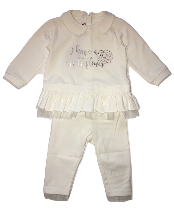 Silvian Heach Baby Girls Cream Set Of Top And Leggings