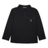 Trussardi Boys Black Long Sleeves Polo With Front Logo