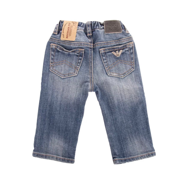 ARMANI Baby Jeans With Faded Effect And Logo