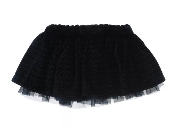 GIUSELLA Baby Girl Navy Blue Velour Skirt With Tulle