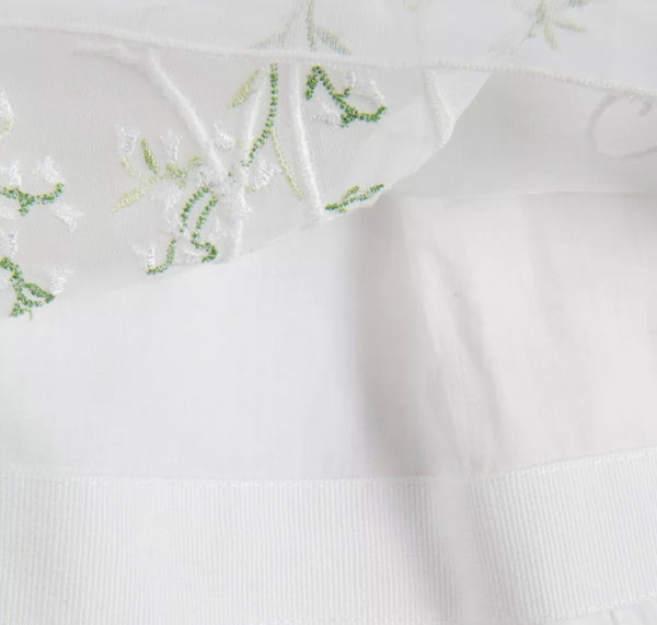 I PINCO PALLINO Girls White Floral Embroidered Logo Collared Dress