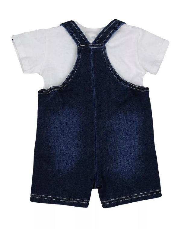 ABSORBA Baby Set Denim Dungarees & White T-Shirt Outfit