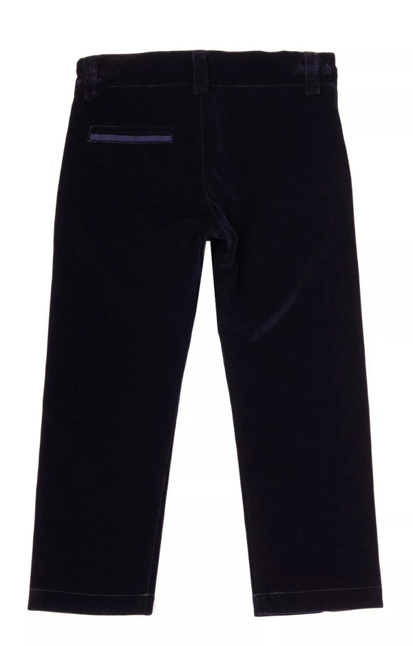 PAN CON CHOCOLATE Boys Corduroy Navy Blue Chino Trousers
