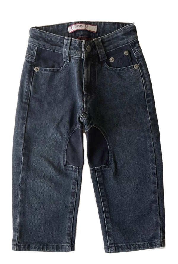 SIVIGLIA Boys Dark Blue Jeans With Patches & Logo