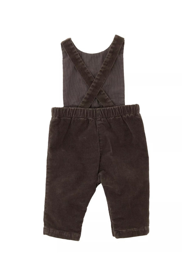 LARANJINHA Baby Grey Corduroy Dungarees Trousers