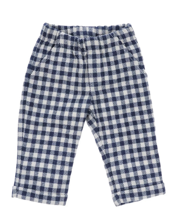 JUPPALA Baby Boys Wool Trousers With Gingham Pattern