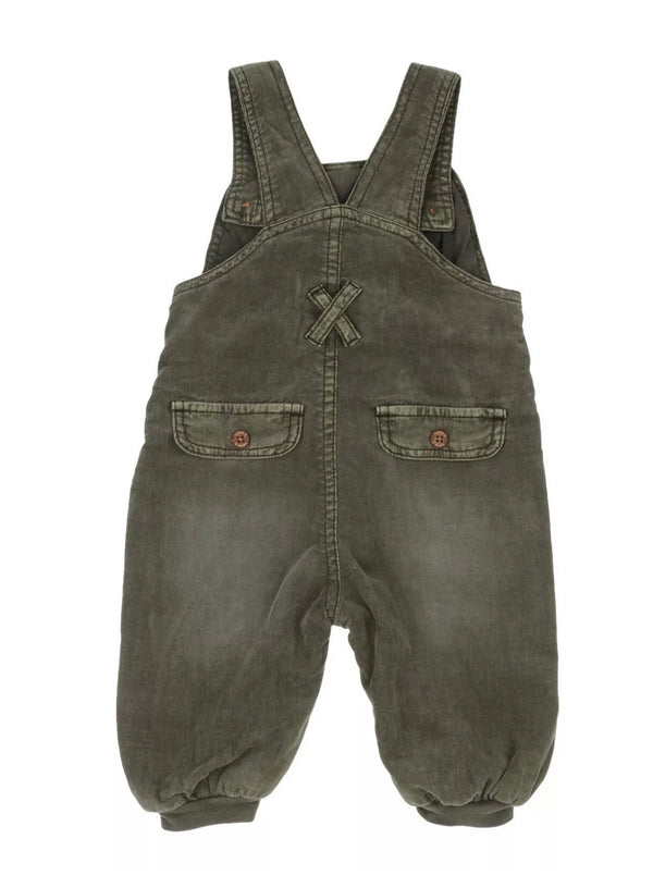 NAME IT Baby Green Corduroy Dungarees With front Pocket