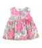 ALETTA Baby Girl Light Pink & Green Floral Dress with Bow