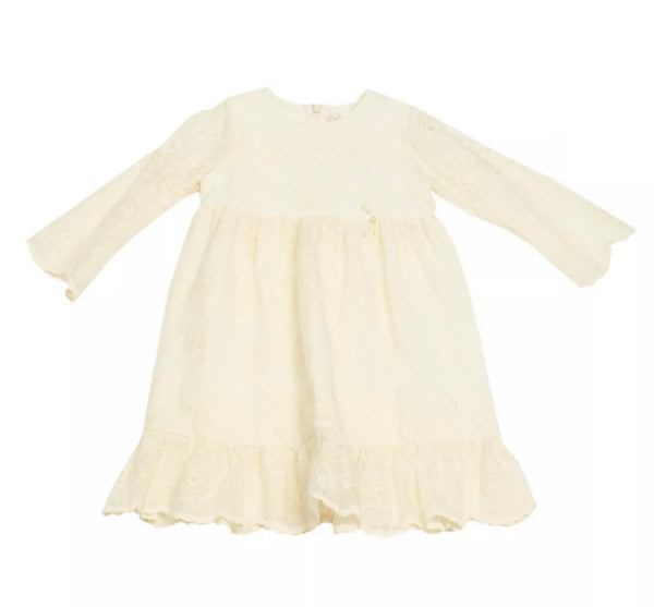 NINNAOH Baby Girl Luxury Tulle Embroidered Ivory Dress