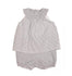 LARANJINHA Baby Romper White Blue With Stripped Pattern