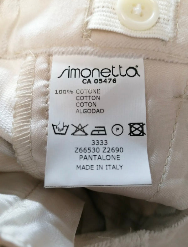 SIMONETTA Tiny Cream Baby Velour Trousers With Logo
