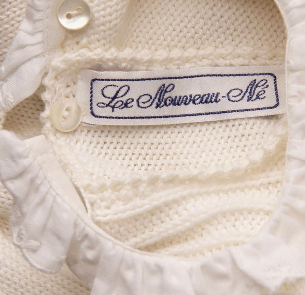 LE NOUVEAU NE' Knitted Handmade Baby Romper With Detachable Collar