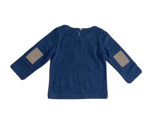 LE PETIT COCO Baby Boy Blue T-Shirt With Elbow Patches