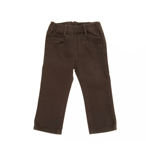 EDDIE PEN Gabardine Boys Grey Trousers With Logo