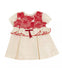 I PINCO PALLINO Girls Beige & Red Embroidered Floral Dress