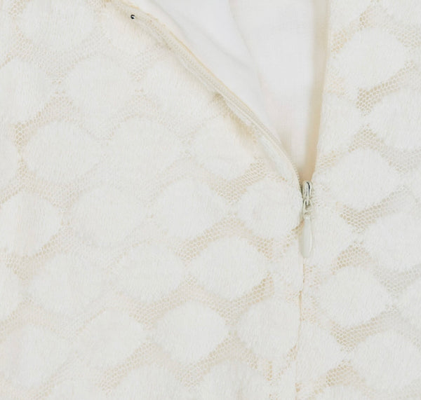 NANAN Baby Girl Cream Tulle Dress With Front Bow And Logo