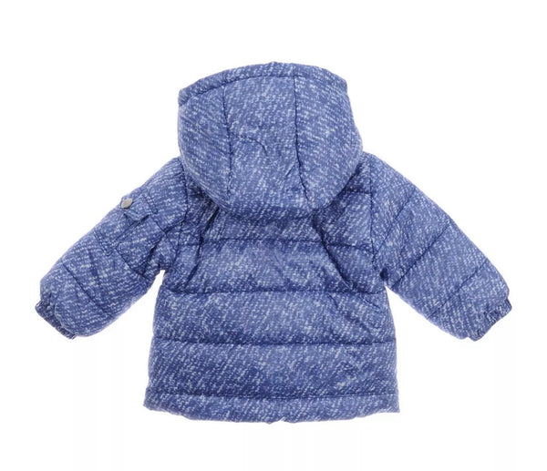 OFFICINA 51 Blue Down Padded Baby Jacket With Removable Hood