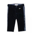 SIMONETTA Tiny Boys Navy Blue Velour & Satin Trousers With Logo