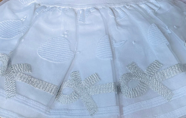 MONNALISA Baby Girls White Tulle Skirt With Whale Pattern