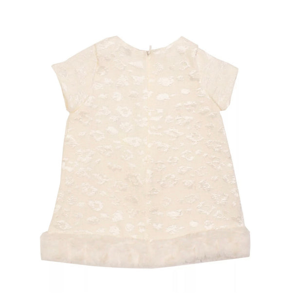 NANAN Baby Girl Ivory Dress With Front Logo