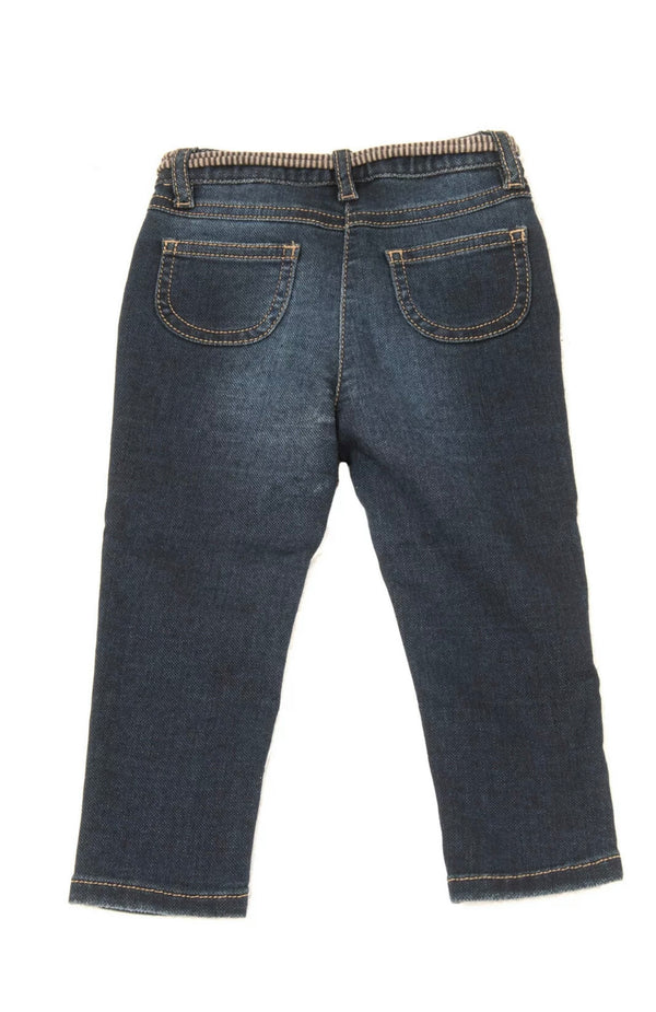 DE CAVANA Girls Skinny Blue Jeans With String Belt Detail