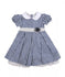 U+E Baby Girl White & Blue Check Dress With Detachable Belt