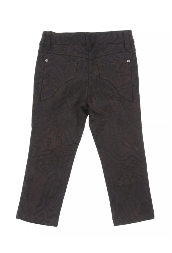 9.2 By CARLO CHIONNA Girls Brown Patterned Jeans