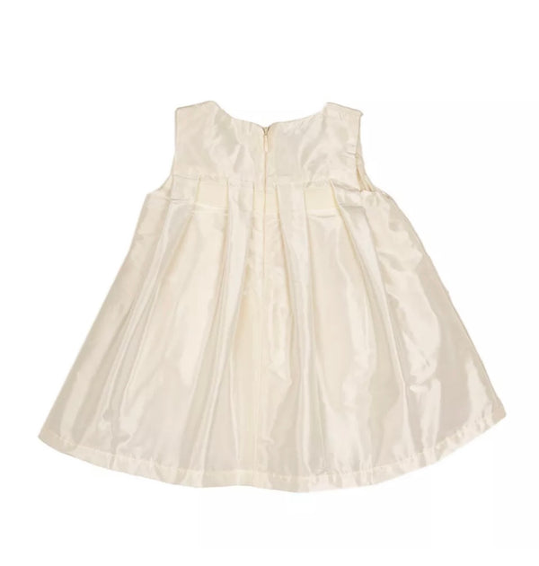 BABY GRAZIELLA Baby Girl Satin Ivory Dress With Bow