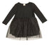 CAFFE' D'ORZO Girls Black Dress With Glitter Tull