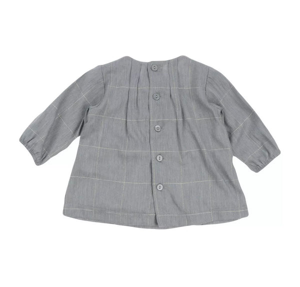 ALETTA Baby Girl Grey Dress With Bow Detail