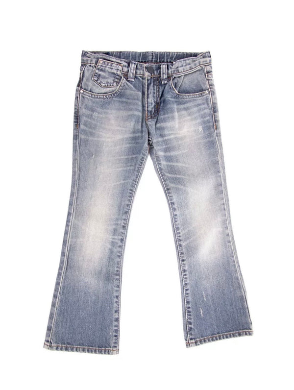 ARMANI JUNIOR Blue Jeans With Sparkly Rhinestones Logo
