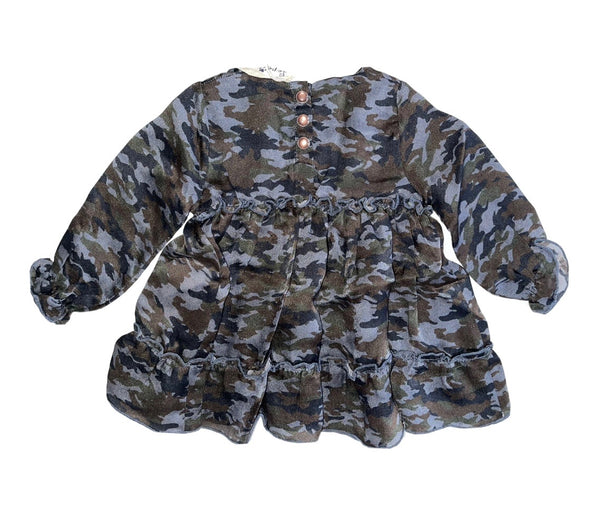 Le petit coco Baby Girls Silk Military Dress