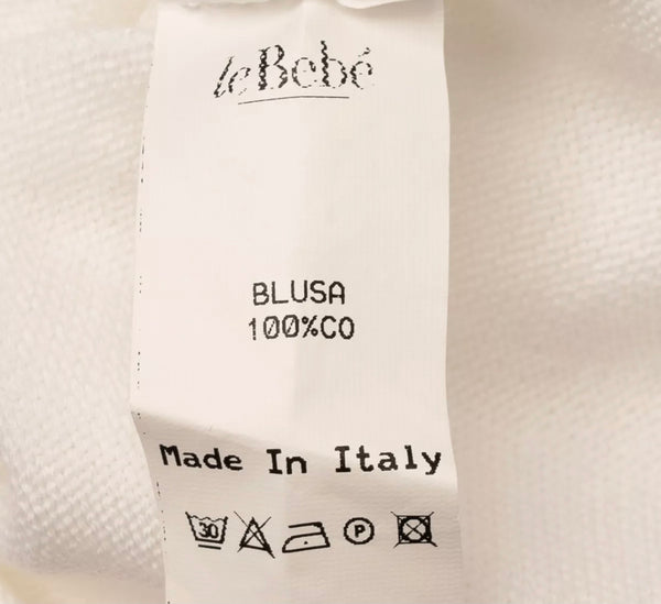 LE BEBE' Baby White Knitted Top & Trousers Set With Logo
