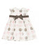 IL GUFO Baby Girl White Dress With Polka Dots Pattern & Front Bow