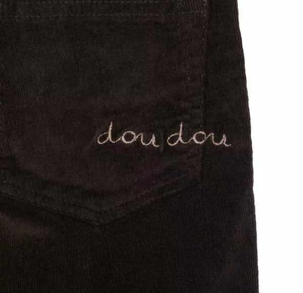 DOUUOD Corduroy Trousers With Back Embroidered Logo