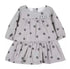 ABSORBA Baby Girl Grey Polka Dots Dress With Bow Detail