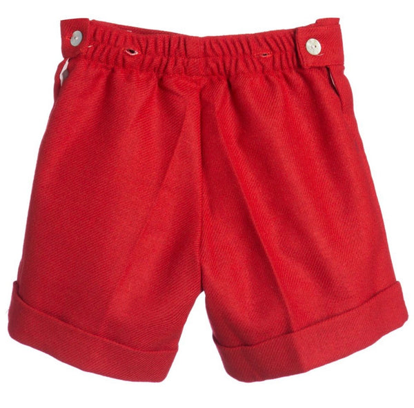 ANCAR Red & White Boys Buster Suit With Collared Shirt & Shorts