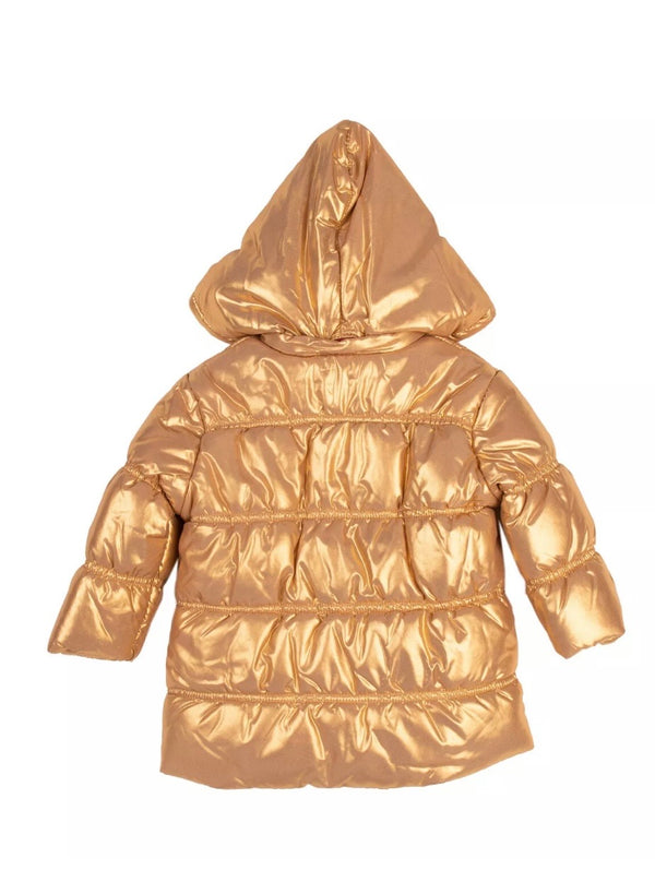 Agatha Ruiz de la Prada Girls Metallic Gold Hooded Jacket With Logo