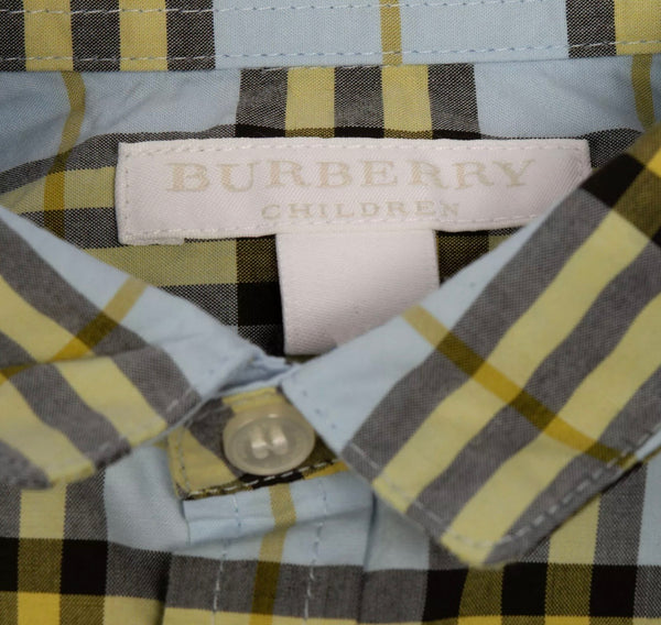 BURBERRY Boys Shirt With Tartan Pattern With Short Sleeves