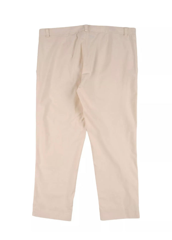 MANILA GRACE Gils Beige Chino Trousers With Metal Logo