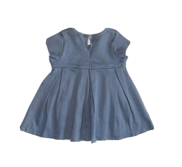 LE PETIT COCO Baby Girl Light Blue Dress 100% Cotton