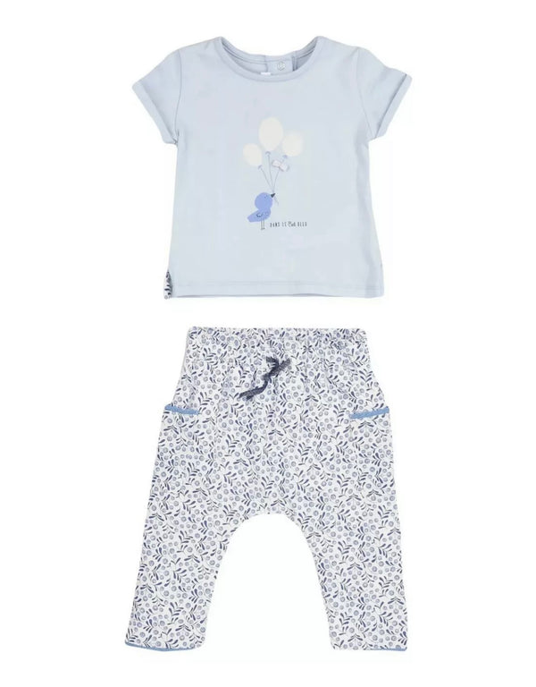 ABSORBA T-Shirt & Trousers Set With Floral Pattern