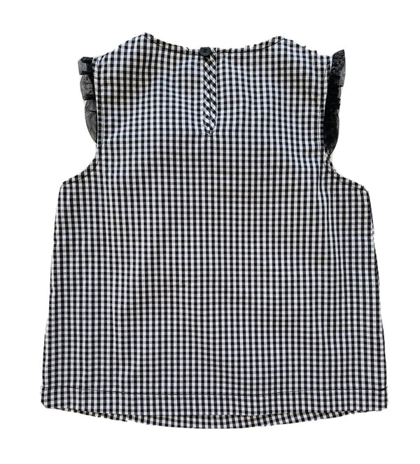 PINKO Girls Black & White Top With Front Bow