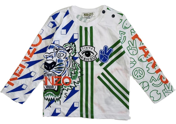 KENZO Boys Long Sleeves Multicoloured Long Sleeves T-Shirt With Logo